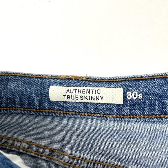 GAP 1969 Women's Jeans Authentic True Skinny Distressed Medium Wash size 30S - Picture 6 of 9